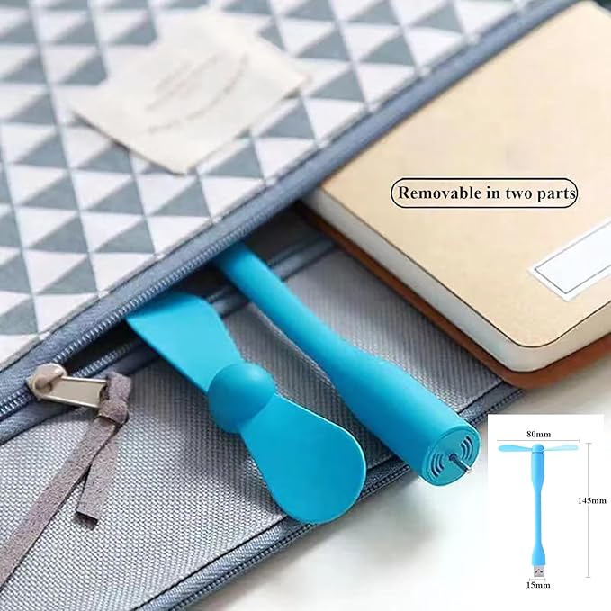 Soseelnee Mini USB Fan, Portable Pocket Fan USB-A Powered Little Cooler, Quiet Operation, for Home Office Car Outdoor Travel- 4 Pack (Blue)