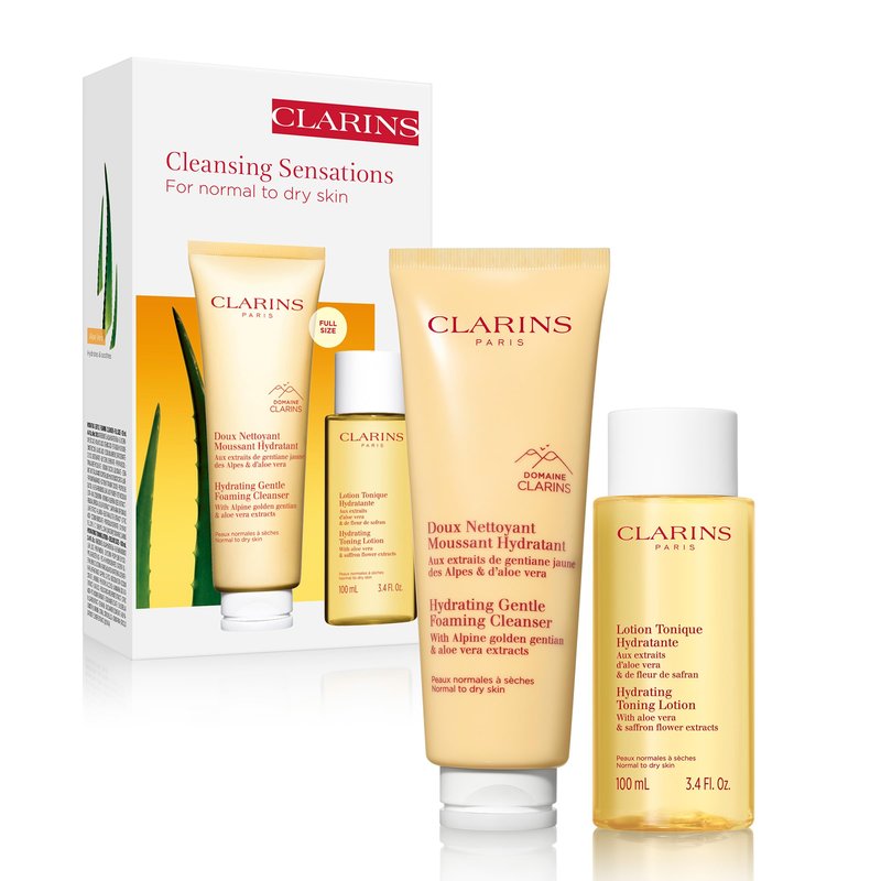 Clarins NEW Hydrating Gentle Foaming Face Cleanser | Cleanses, Soothes, and Softens | Contains Aloe Vera to Boost Hydration | Soap-Free | SLS-Free| Normal To Dry Skin Types