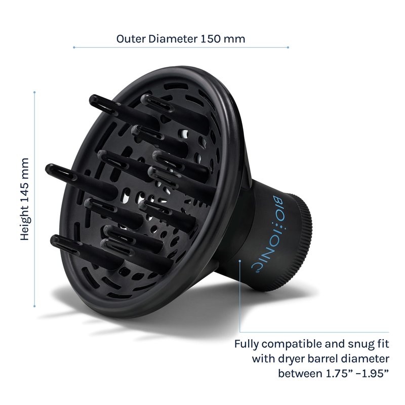 Bio Ionic Universal Diffuser - Fast-Drying Hair Dryer Attachment for Frizz Control & Shine - Fits 2.25" Blow Dryers - Professional Styling Tool for All Hair Types