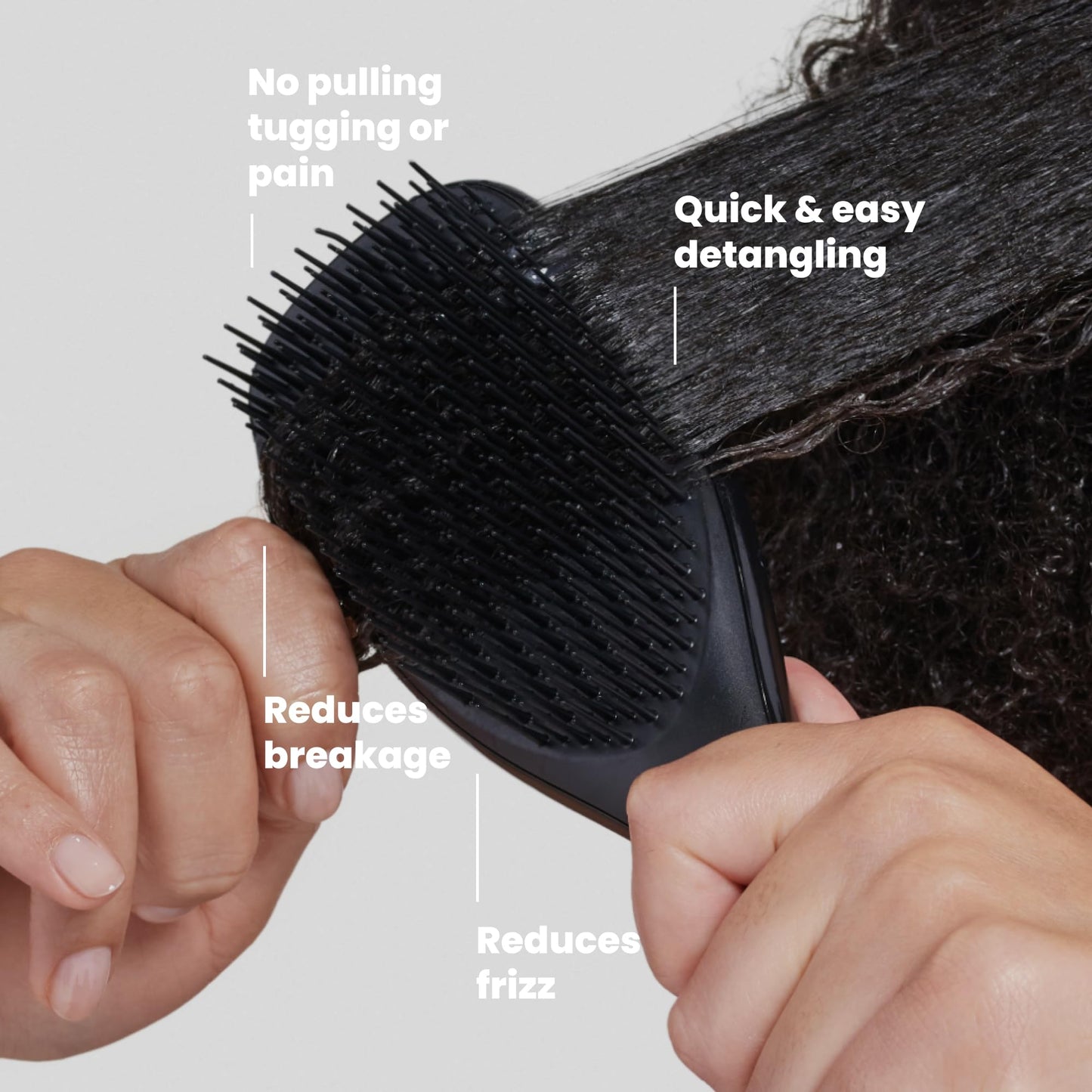 Tangle Teezer Ultimate Detangler Curly Hair Brush, Dry & Wet Hairbrush, Reduces Frizz & Breakage, for 3C to 4C Curly Hair Types, Black