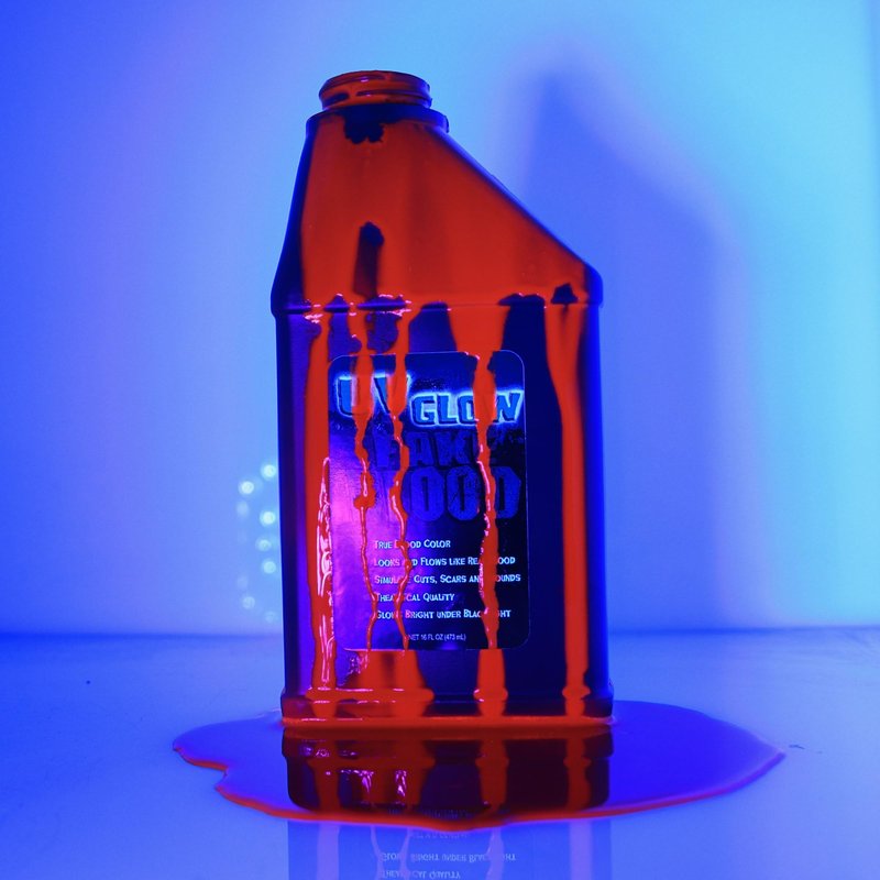 UV GLOW Fake Blood 16 Oz - GLOWS Under Blacklight SHAKE WELL