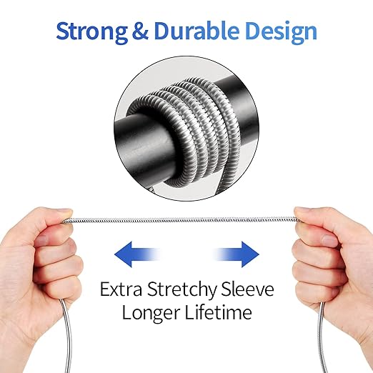 METZONIC MFi Certified Metal Charger Cable 3.3FT Stainless Steel Braided Fast Charging USB Cable High Speed Connector Data Sync Compatible with iPhone/iPad Transfer USB Cord