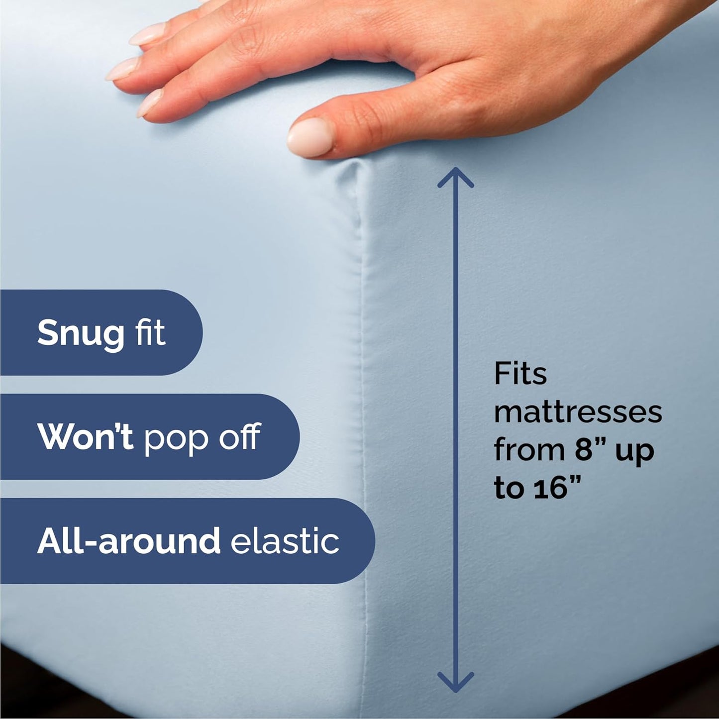 Queen Size 4-Piece Sheet Set | Skiennix Comfy Breathable Cooling Bed Sheets - Ultra-Soft, Deep Pockets, Sky Blue