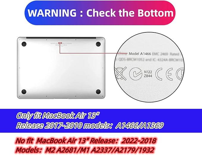AMCJJ Compatible with MacBook Air 13 Inch Case 2017 2016 2015 2014 2013 2012 2011 2010 Release A1466/A1369, Plastic Hard Shell Case + Keyboard Cover + Screen Protector - Flowers