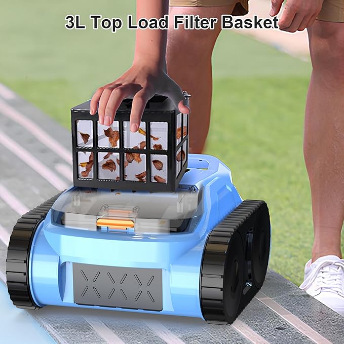 (2026 Upgrade) Pool Vacuum for Inground Pools, Robotic Pool Cleaner, Wall Climbing Pool Cleaner, Cleans Pool Floors, Drain & Walls & Waterline, Cleaning Up to 2100 Sq.ft, 180 Min