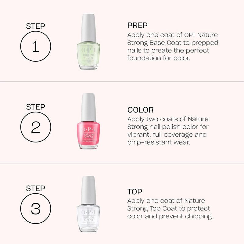 OPI Nature Strong 3-Step Nail Care System - Botanical Base & Top Coat, Vegan Colors | Eco-Friendly, High Shine