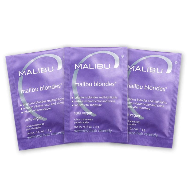 Malibu C Blondes Wellness Remedy - Removes Discoloration from Bleached, Highlighted or Natural Blonde Hair + Restores Vibrance and Shine with Vitamin C Complex (3 Packets)