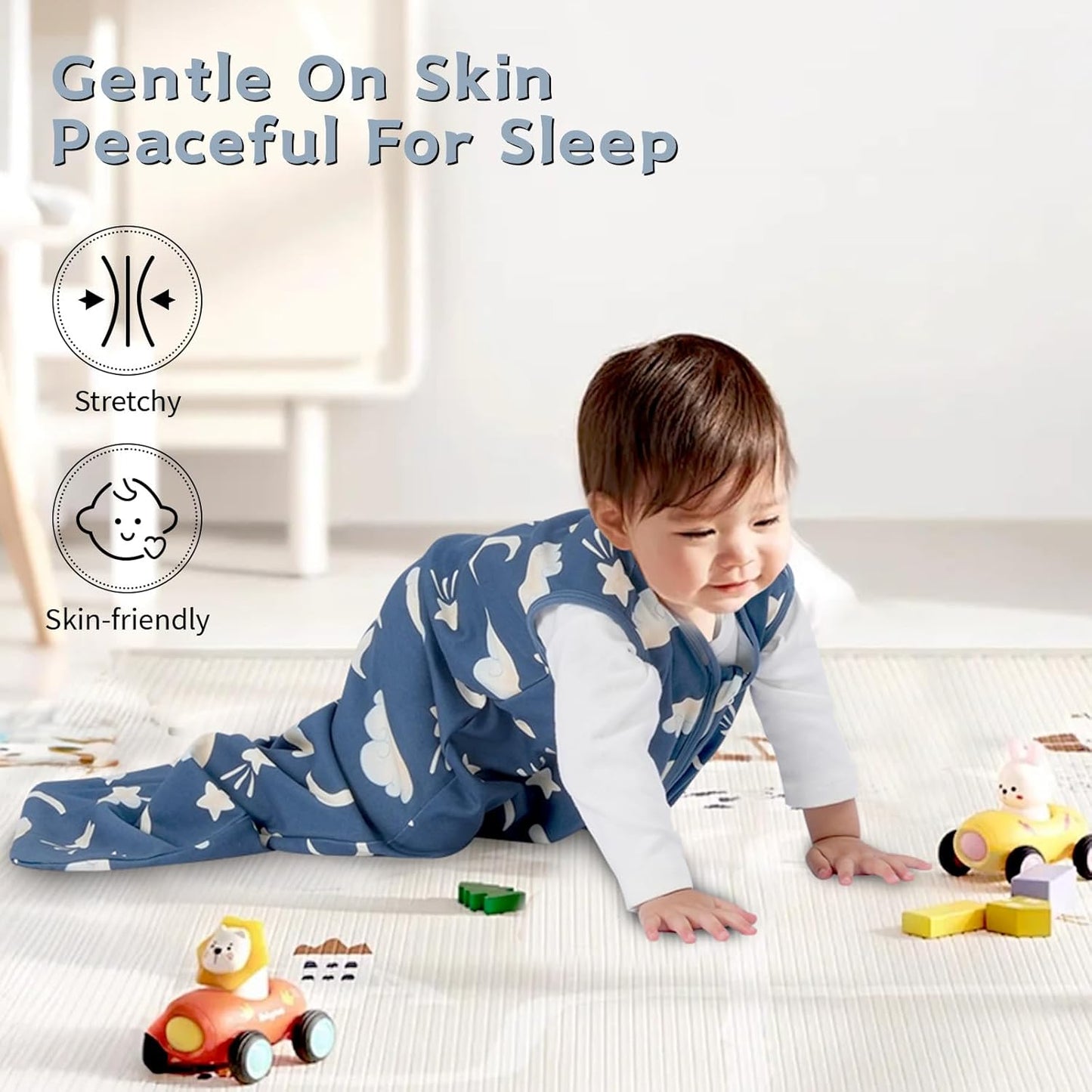 Skiennix Baby Sleep Sack | 100% Cotton Wearable Blanket for 6-12 Months | 3-Pack Lightweight Design