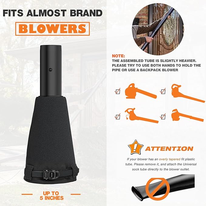 Sealegend Universal Gutter Cleaning Kit for Leaf Blowers with New Supportive Structure Vacuum Attachment for Blower Gutter Cleaning Tools from The Ground Leaf Reomver, 11 Feet