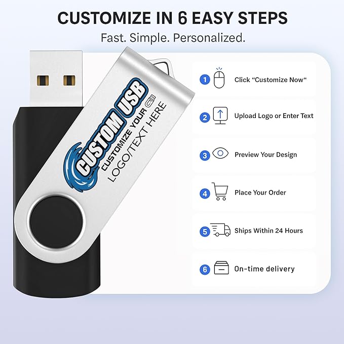 ABLAZE Customized 512MB Flash Drive 100 Pack, Personalized USB 2.0 Memory Stick Custom Thumb Drives Pendrive U Disk for Data Storage (Mixcolors)