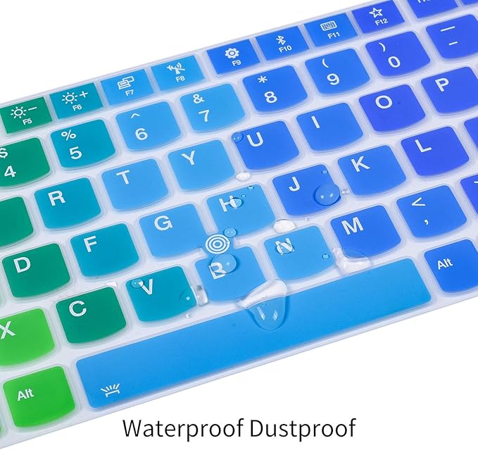 Colorful Keyboard Cover for 15.6" Lenovo ThinkPad E15 Gen 4/3/2 T15 T15p T15g L15 Gen 2 1 P51s P52 P52s P53 P72 P73/ThinkPad E580 E590 E595 L580 L590/ThinkPad T570 T575 T580 T590, Rainbow