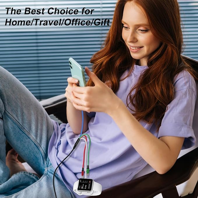 Nefuo Multi Charging Cable for Apple Watch Charger/iPhone Charger, 4 in 2 Travel Essentials Cord for iWatch Ultra SE 10-1, iPhone 17-13, Android Phone, Upgraded Nylon Braided Multi Charger Cable (5FT)