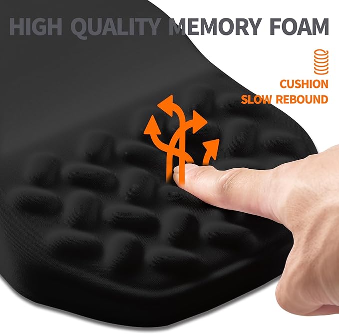 Armanza Ergonomic Slope Mouse Pad Wrist Support, Wrist Rest Mousepad for Carpal Tunnel Pain Relief with Massage Bulge and Slow Rebound Memory Foam (12x8 inch, Black)