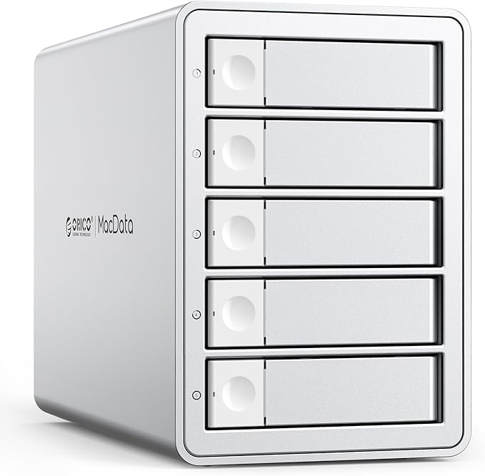ORICO 5-Bay RAID External Hard Drive Enclosure for 2.5/3.5 Inch SATA HDD/SSD up to 5X 22TB, USB3.0 Type-A Hard Drive Docking Station, Supports RAID 0/1/3/5/10/JBOD/Clone/ClearMode -9958RU3