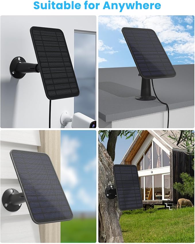 Solar Panel for Blink Outdoor 2K+/4(4th Gen)/Outdoor(3rd Gen) XT3 and XT2/XT Camera/Blink Outdoor Camera, 5W Solar Panel Charger with Mount 13.1ft Cable Rubber Plug, IP65 Waterproof, 4 Pack