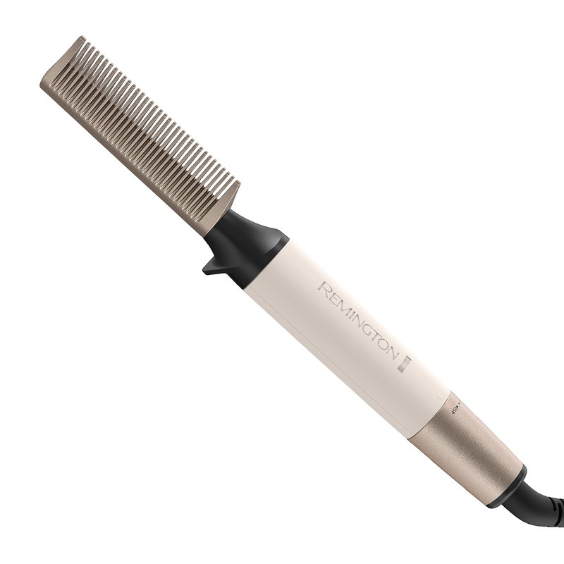 Remington® Shea Soft Hot Comb Hair Straightener for Coily, Kinky, and Curly Hair, 60 Second Heat-up to 450F High Heat, Ivory