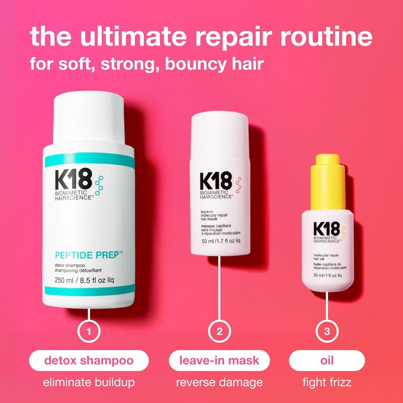 K18 Leave-In Molecular Repair Hair Mask - Revitalize Dry, Frizzy Hair | Fast 4-Minute Damage Recovery