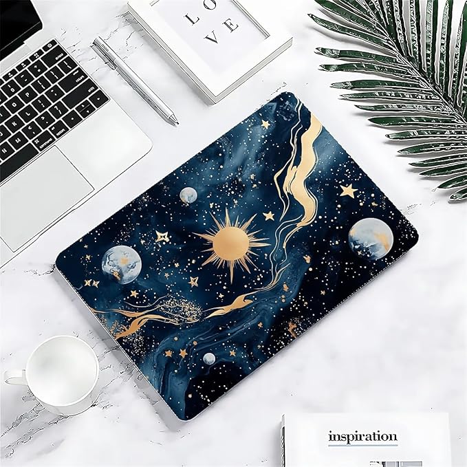 COTAIL Compatible with MacBook Air 13.3 13.6 Inch Case 2022 2021 2020 2019 Plastic Hard Shell Case Cover,13.3 Pro(A1706/A1708/A1989/A2159/A2289/A2338), Moon and Sun