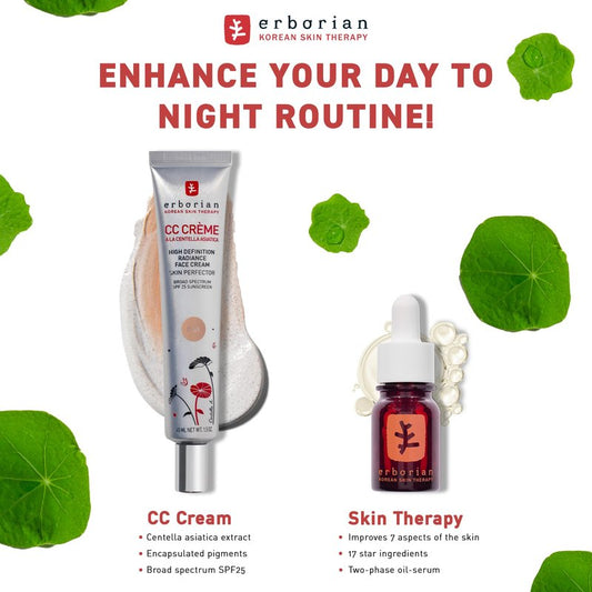 Erborian Color Correcting CC Cream & Multi-Perfecting Night Oil Serum Bundle