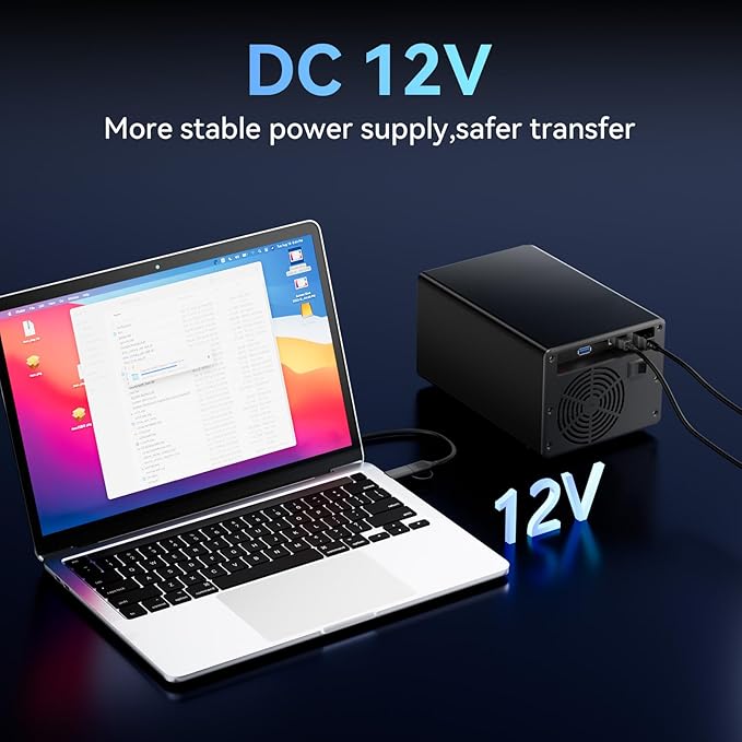 CENMATE Aluminum 3 Bay Hard Drive Enclosure with Cooling Fan for 2.5“/3.5" SATA HDD/SSD with USB A/C 3.0, Support Hot Swappable, Tool-Free HDD Enclosure, DAS(NO RAID/NAS)