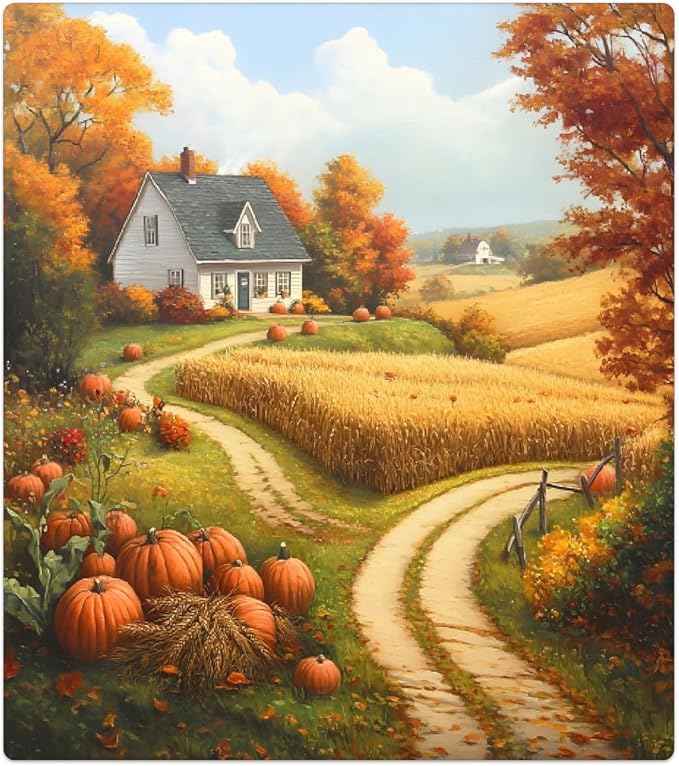 Autumn House Pumpkin Dishwasher Magnet Cover for The Front Magnetic Dishwasher Door Covers Dish Washer Sticker Wrap Home Decorative Appliances Panel Decal Kitchen Decor 23" x 26" (Magnetic)