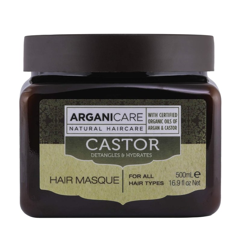 Arganicare Natural Organic Castor Oil & Argan Oil Hair Mask - Deep Conditioning Treatment for Dry, Damaged Hair | 16.9 Fl. Oz.