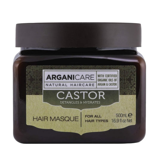Arganicare Natural Organic Castor Oil & Argan Oil Hair Mask - Deep Conditioning Treatment for Dry, Damaged Hair | 16.9 Fl. Oz.