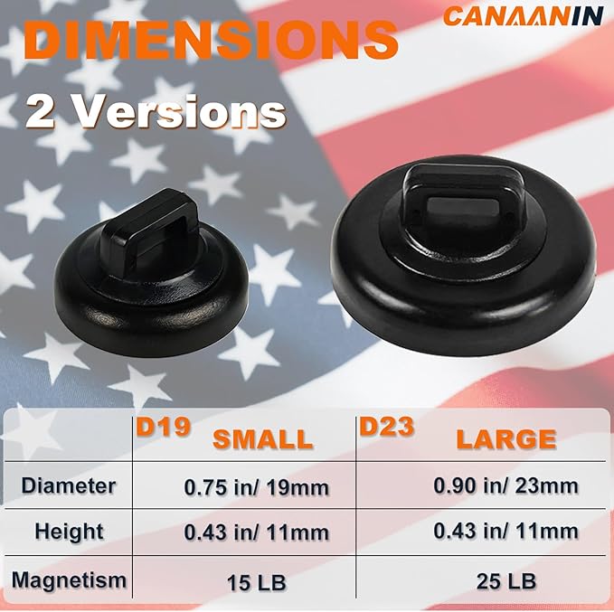 CANAANIN Magnet Zip Tie Mount Clips Magnetic Zip Ties Mount Base Holder Strong Wire Cable Holder Mount Wire Clips Management for Home Office Marine Electrical Wiring (D23 20Pcs)