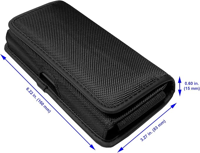 CELZEN Nylon Cell Phone Holster for Samsung Galaxy A23/A25/A26/S22/S23/S24/S25 Cricket Outlast 5g, icon 5,icon 6, Horizontal Case Canvas Waist Carrying Pouch with Belt Clip/Loops, Black