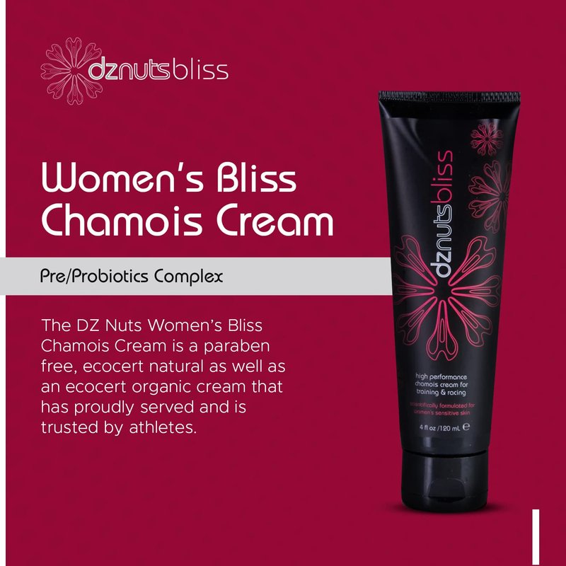 dznuts - Men's Pro Chamois Cream and Women's Bliss Chamois Cream - Anti-Chafing Cream for Saddle Sores, Rubbing, and Inner Thigh Friction for Cyclists, Runners, Triathletes (4 fl oz Each)