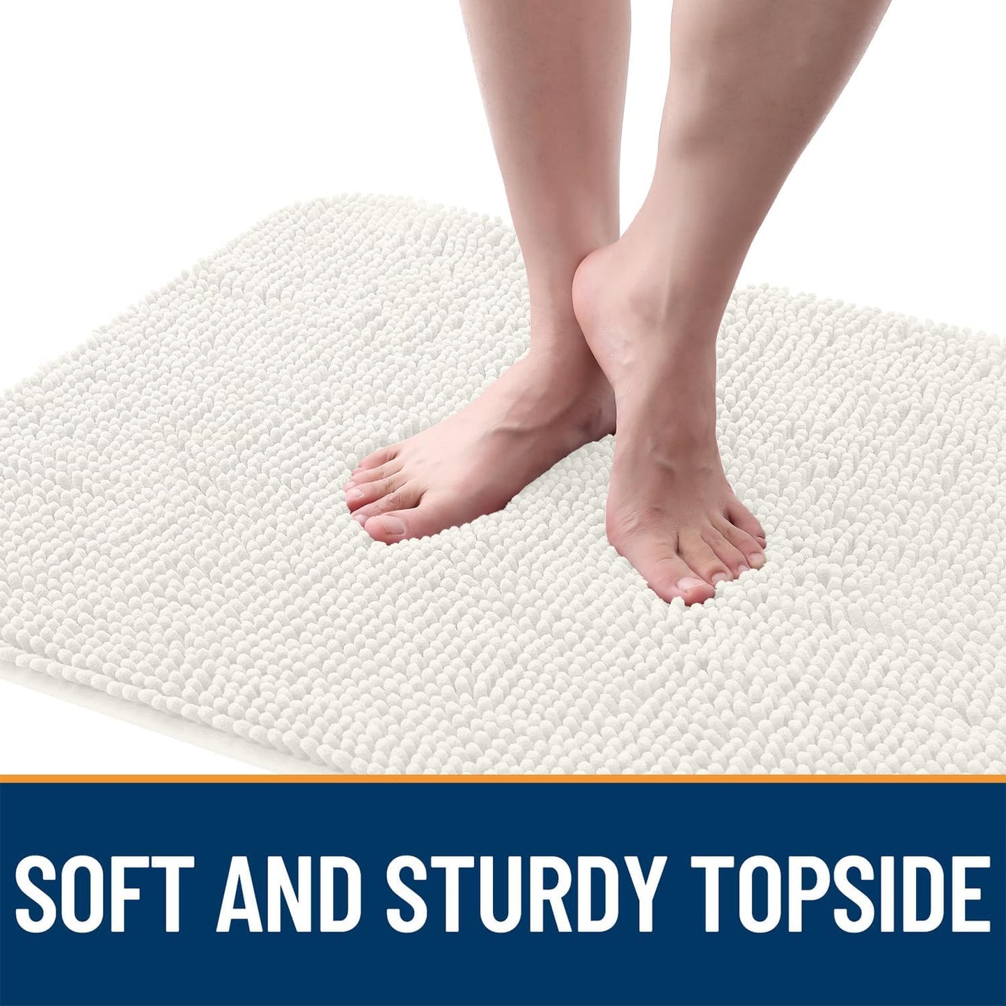 OLANLY Dog Door Mat - Absorbent Non-Slip Washable Doormat for Muddy Paws | 24x16 Inches, Ivory