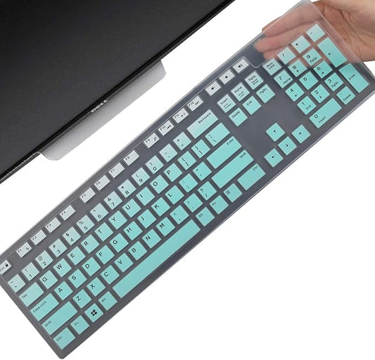 Keyboard Cover Skin for Dell KM636 KB216 KB216t KB216d KB216p Wired & Wireless Keyboard, Dell Optiplex 5250 3050 3240 5460 7450 7050, Dell Inspiron Desktop 24" 27" 5400 5490 7700 7790 3475 3670 3477
