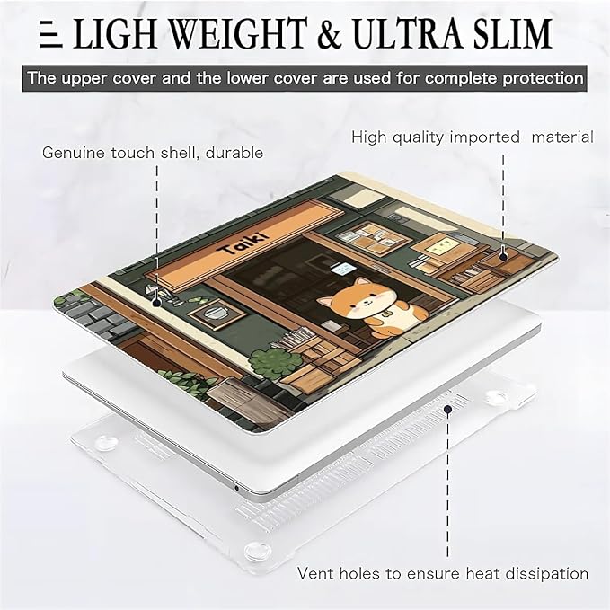 COTAIL Compatible with MacBook Air 13.3 13.6 Inch Case 2022 2021 2020 2019 Plastic Hard Shell Case Cover,13.6 Air (A2681) M2 2022, A Cute Shiba