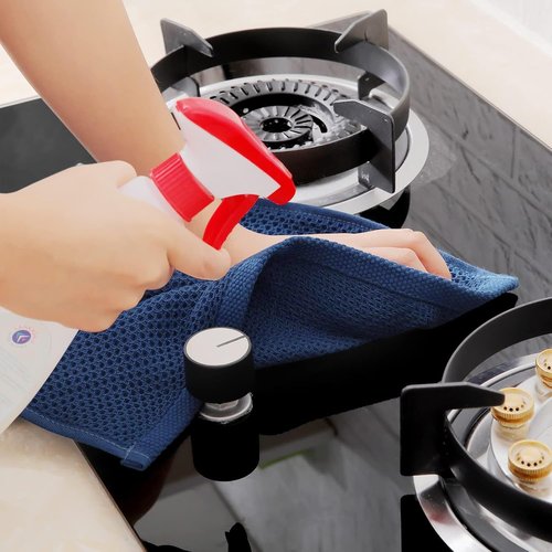 Homaxy 100% Cotton Kitchen Dish Towels - Ultra Soft, Absorbent & Quick Drying | 13 x 28 Inches, Navy Blue, 18-Pack