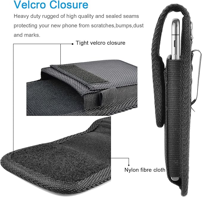 Tiflook for Samsung Galaxy S26 S25 FE S24 S23 S22 S21 S20 A37 5G A17 A36 A16 A55 A35 A15 A26 A56 Note 20 10 Phone Holster Nylon Cell Phone Pouch Belt Holder Carrying Case with Clip, Black