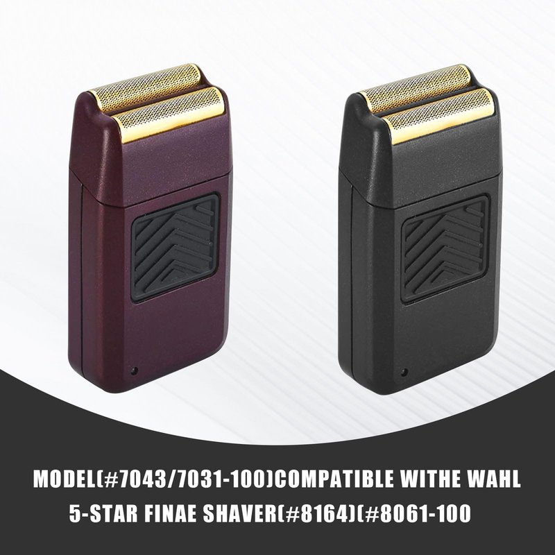 Pro 5 Star Series Finale Shaver Replacement Foil and Cutter Bar Assembly Compatible with wahl Shaver Model 7031-100/7043-100-For men's shaving- 2Pcs Black
