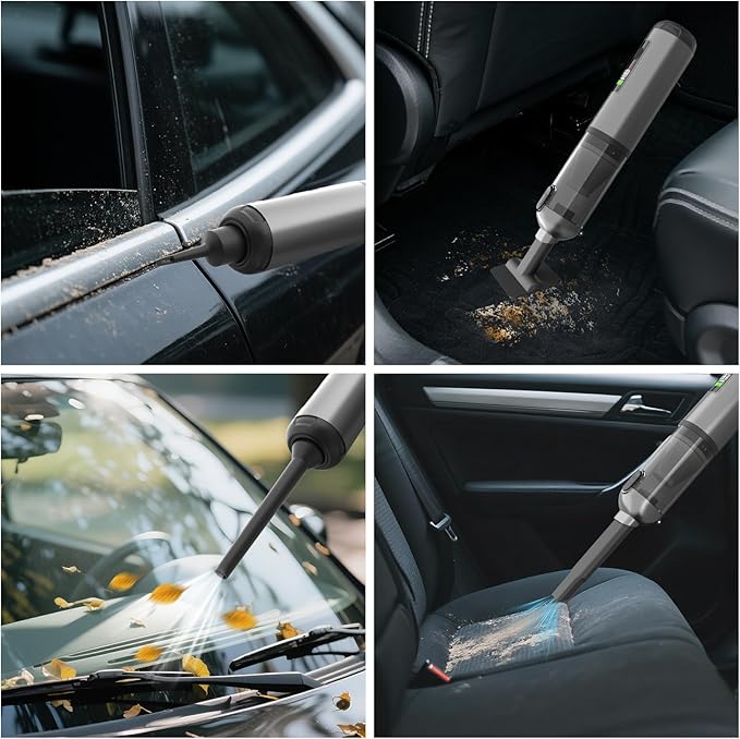 KedeeSparkle 22000Pa High Power Handheld Vacuum Cleaner, 4-in-1 Cordless Car Vacuum & Air Duster with LED Display, USB-C Rechargeable Vacuum for Car Home Office Pet Camping