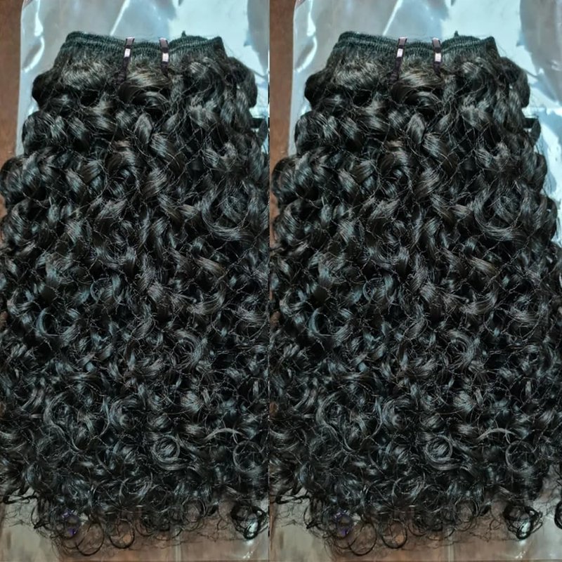JYZ 16A Double Weft Pixie Curly Human Hair Bundles 14 Inch 1 Bundle Burmese Curly Bundles Human Hair 3C4A 100% Unprocessed Brazilian Raw Virgin Hair Extensions Quick Weave Extensions Natural Color