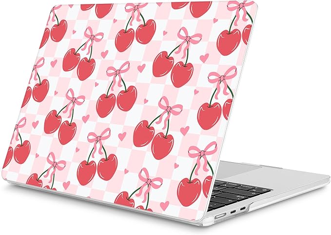 Mektron for 2026 MacBook Air 13-inch M5 Laptop Case A3449 with 13.6-inch Liquid Retina Display Fits 2025 A3240 M4 2024 A3113 M3 2023 A2681 M2 Printed Shell for MacBook Air 13.6", Cherries Bows C353