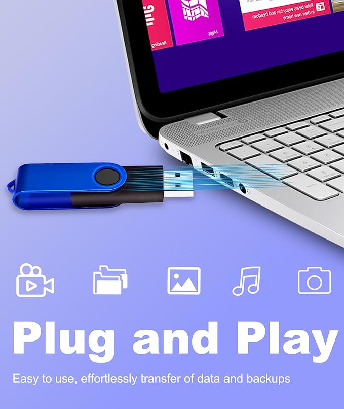Nicepicten USB Thumb Drive 4GB USB Flash Drive 10 Pack Swivel Jump Zip Drive USB Memory Stick with 10PCS Lanyards - 4GB Colorful