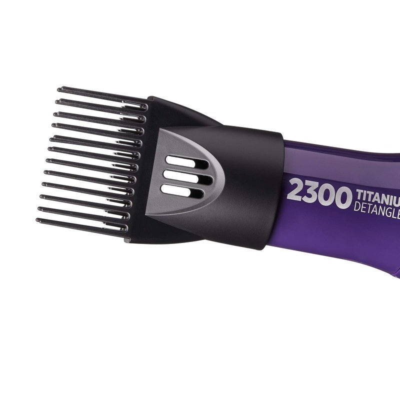 RED by Kiss Titanium 2300 Detangler Hair Dryer – Double Comb Layer Technology, 4X Faster Straightening, High Heat Resistant, Better Heat Distribution, 3 Bonus Titanium Detangler Piks, All Hair Types