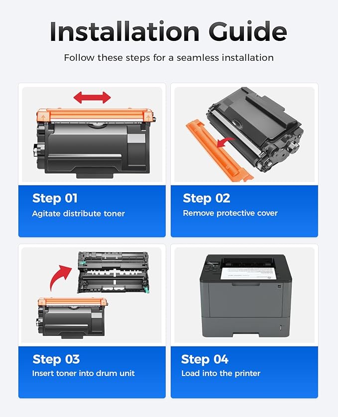 JCTONER TN880 Black Toner Cartridge 2-Pack High Yield Compatible for Printer Ink