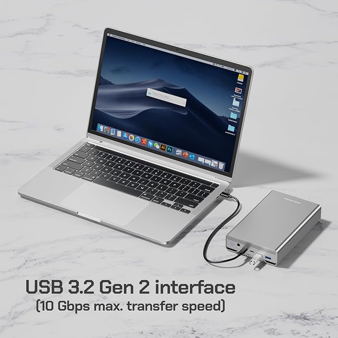 Avolusion PRO-G1 Series 12TB USB 3.2 Gen 2 (10Gbps) External Hard Drive w/USB HUB for Windows or MacOS Desktop PC/Laptop (Silver) (Renewed)