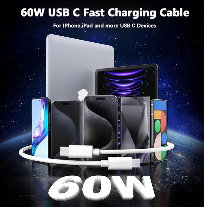 Charger for iPhone 17 16 15,Fast Dual Port USB C Charger Block,Double Type C Apple Wall Power Adapter Plug,10FT Quick USB C to C Charging Cable for iPhone 17/17 ProMax/17 Air/16 Pro/16e/15 Pro/15 Plus