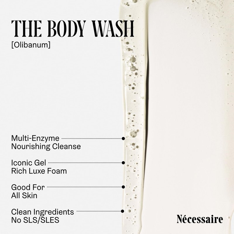Nécessaire The Body Wash Olibanum - Multi-Oil Shower Gel Body Wash for Women + Men. Non-Comedogenic + Hypoallergenic for Sensitive Skin with Niacinamide. 8.4 Fl Oz.
