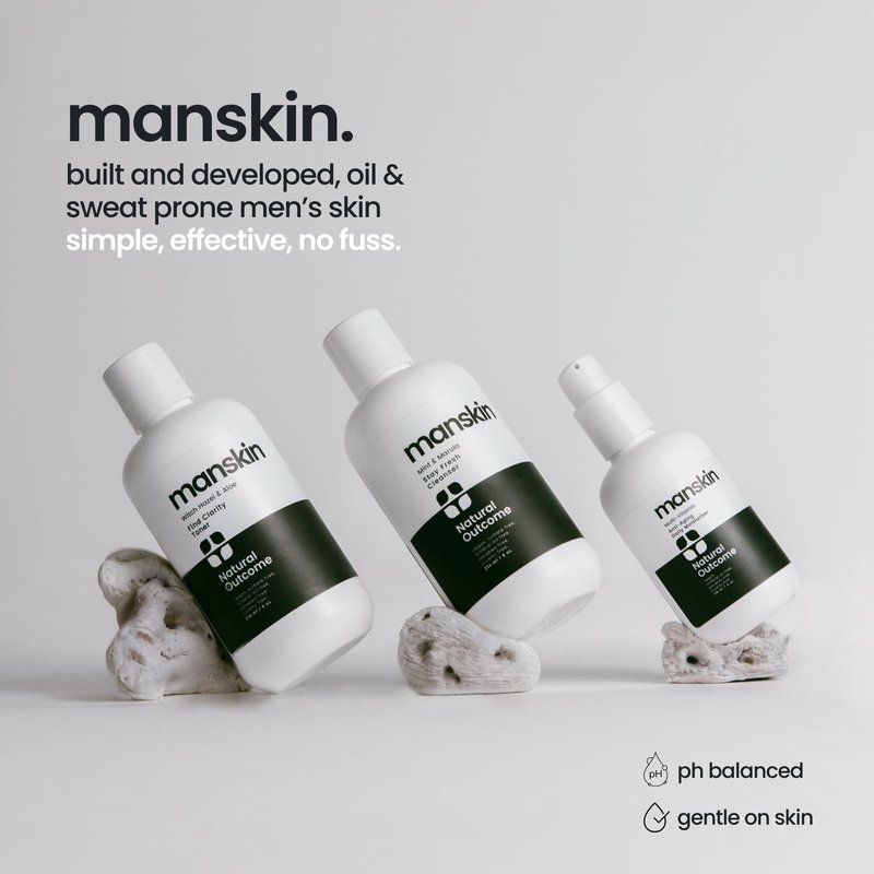 natural outcome Mens Face Wash Cleansing Gel with Mint and Marula Oil - Daily Cleanser Face Wash for Men - Sulfate Free 8 oz