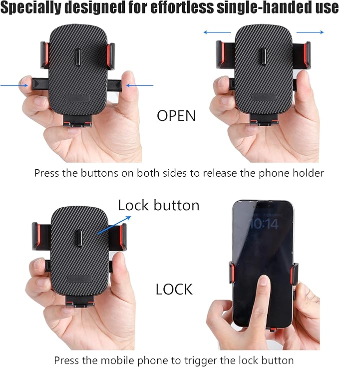 Leenconghui Car Phone Holder Mount for AMPS Standard Diamond Base ，Aluminum 360° Rotation Phone Mount for Car Dashboard Truck Boat Desk， Compatible with iPhone 16 15 14 13 12 Series Samsung S24 S23