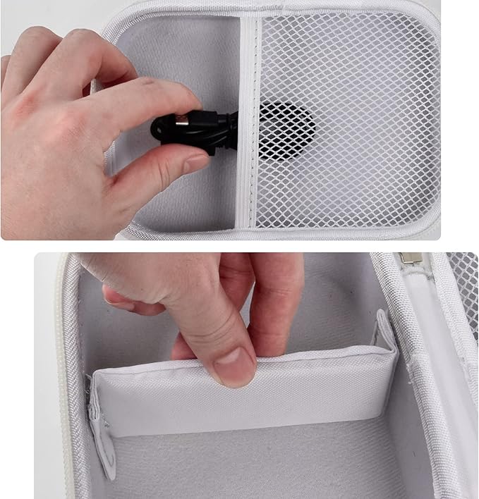 Boobowl Case Compatible with Phomemo M110 Label Maker - Portable Mini Bluetooth Thermal Label Maker Carrying Storage Bag for Printer Labels, USB Cable and Accessories (Box Only) - White