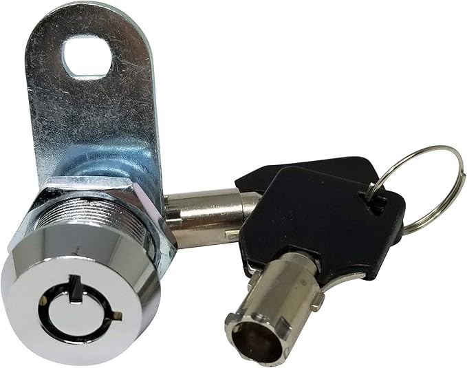 Admiral Locks Tubular Cam Lock, Keyed Alike Removable Key RV Compartment Storage Lock Cabinet Locks (Chrome Pack of 1, 5/8 Inch 90°)