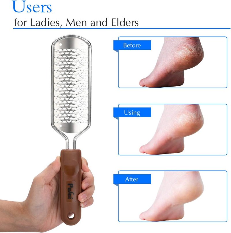 Professional Pedicure Foot File - Stainless Steel Detachable Scrubber for Hard Skin | Ideal for Wet & Dry Feet